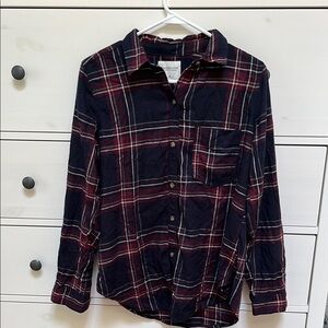 Abercrombie & Fitch Plaid Blouse - Navy and Red